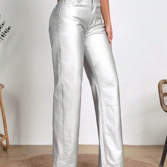 Silver Casual Womens Straight Leg Jeans - Picture 6 of 6